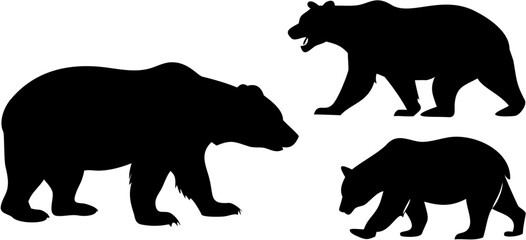 Bear Poses Collection Vector Illustration