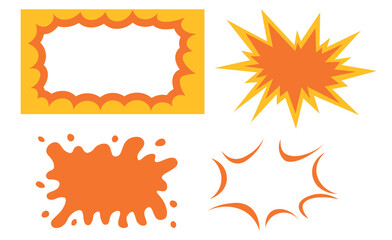 Set Retro frames explosion . Vintage.  Set of frames for design.