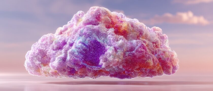 Futuristic Volumetric Cloud in Multicolor Format with Hyper-Realistic Technology and Configuration