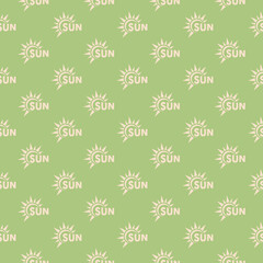 Sunny, Sun seamless pattern isolated on color background