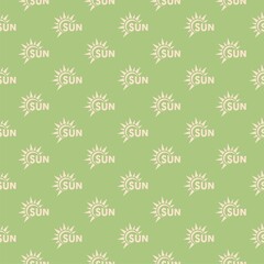 Sunny, Sun seamless pattern isolated on color background