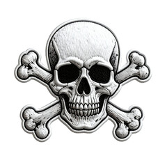 Intricate embroidered skull and crossbones emblem for edgy designs and bold statements or Halloween themed creative projects