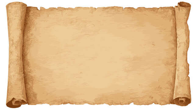 Vector illustration of a blank ancient parchment paper scroll