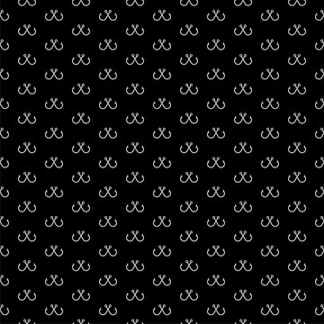Fishing hook seamless pattern isolated on black background
