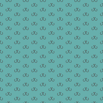 Fishing hook seamless pattern isolated on color background