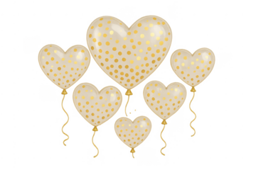Heart balloons with golden polka dots for celebration