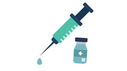 vaccination animated icon. Medicine injection animated icon on white background