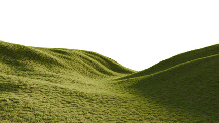 	
Hills with grass on a transparent background. 3D rendering.	

