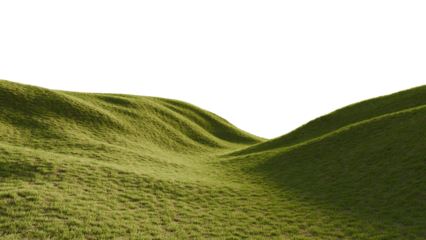 	
Hills with grass on a transparent background. 3D rendering.	

