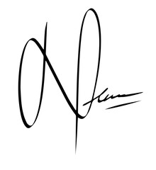 Overall Style and Form: The image features a highly stylized logo or signature, drawn with thick, flowing, connected lines, resembling calligraphy or artistic cursive.