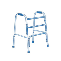 Watercolor Blue Walker Aid isolated on a transparent background