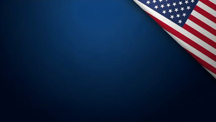 Patriotic United States flag gracefully revealed on a deep blue background symbolizing national pride unity and independence ideal for various design elements celebrations and conceptual visuals