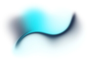 Abstract Swirl of Cyan Fluid Navy to Blue Electric Gradient on Transparent Background