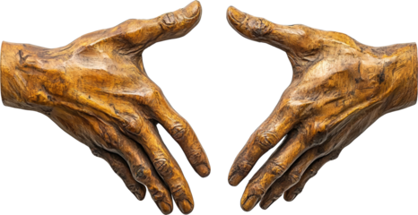 wooden hand sculture