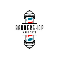 Barber pole simple logo design 
