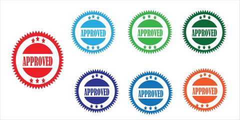 Approved Stamp and Official Approval Check Mark Illustration