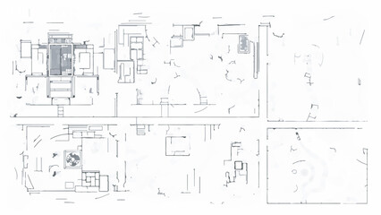 Architectural Floor Plans Technical Drawing Blueprint Illustration