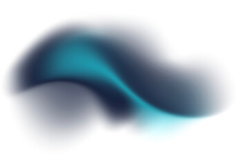 Abstract Swirl of Cyan Fluid Navy to Blue Electric Gradient on Transparent Background