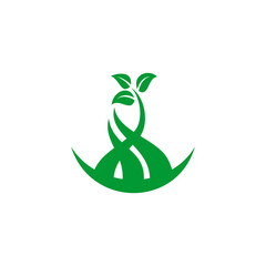 Plant and green leaf simple flat design 