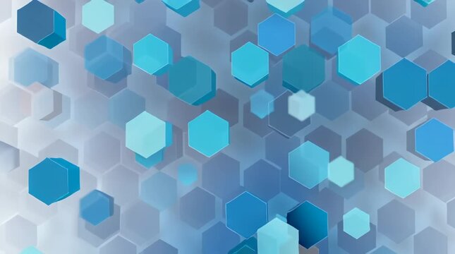 Abstract blue hexagons background image, ideal for digital design and backgrounds. It evokes a sense of technology and innovation with its geometric forms and shades of blue