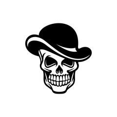 Skull with a black cap design 