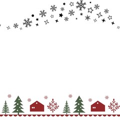 Cartoon Christmas Tree Lights Holly Background