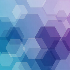 Modern geometric abstract background with overlapping translucent hexagons in cool blue and purple shades subtle depth illusion seamless design