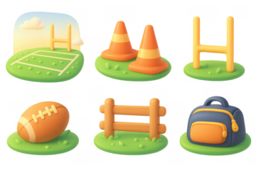 Rugby field elements for game and coaching design
