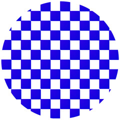 blue and white checkered pattern circle shape
