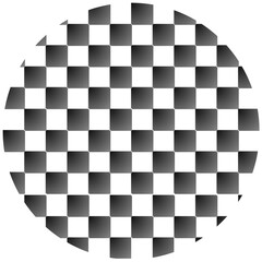 black and white checkered pattern circle shape

