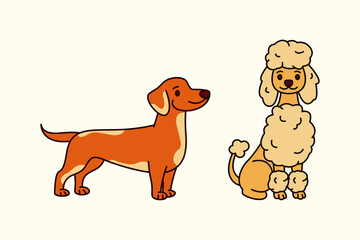 Cute Colorful Dog Vector Illustration