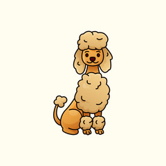 Cute Gradient Colorful Dog Vector Illustration