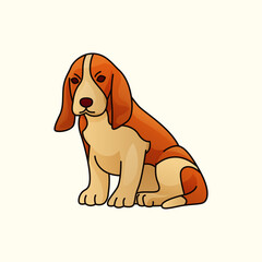 Cute Gradient Colorful Dog Vector Illustration