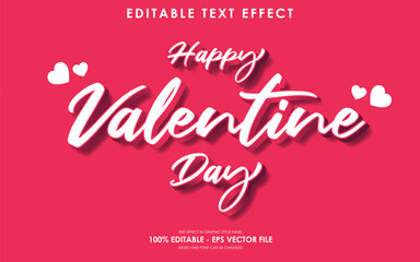 Happy Valentines Day editable text effect with hearts.