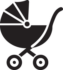 Baby stroller icon silhouette