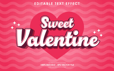 Sweet Valentine Editable Text Effect with Heart Background.