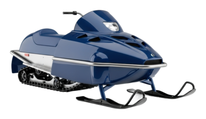 Snowmobile adventure in winter wonderland action exciting view isolated on transparent background