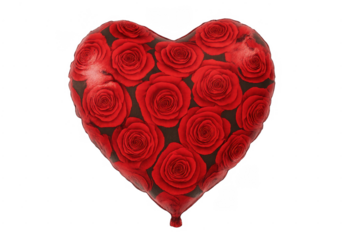 Heart balloon filled with red roses expressing love