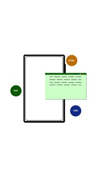 Mobile programming interface animation. Vertical video modern web development loop. Digital tablet screen coding design. Vertical video software technology concept.