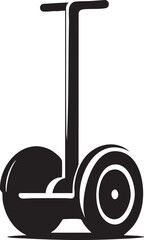 Black and white icon of a selfbalancing personal transporter white