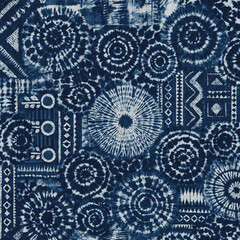 Modern and Original dip dye, tie dye, batik and shibori pattern on white canvas in high resolution
