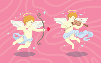Cupid illustration, love angel, romantic, valentine