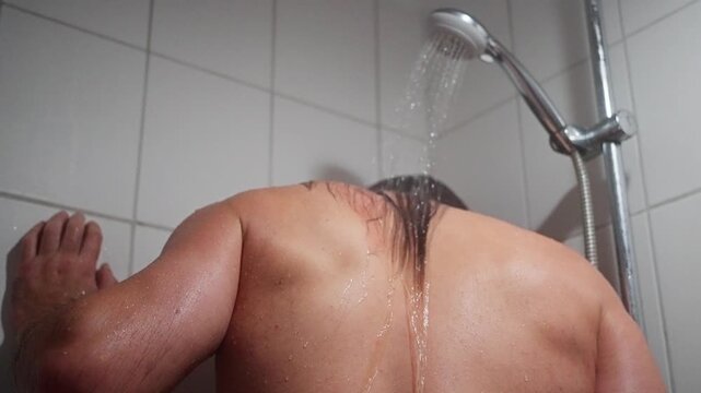 Gentle Bath Experience, Relaxing Moments During Shower For Man, Man Takes Tranquil Baths To Unwind And Destress After Work, Enjoying Peaceful Bathing Sessions As Way To Soothe And Refresh Oneself