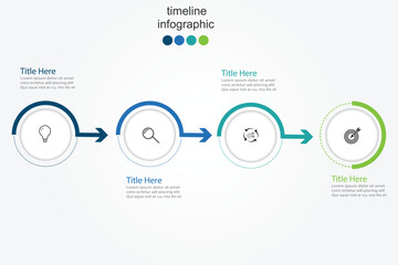Fototapeta premium Art & IlluVector infographic label design with circle infographic template design and 4 options or steps.stration