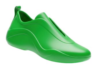 Sleek green sneakers showcase urban product modern isolated on transparent background