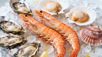 Fresh Oysters, Prawns, and Scallops