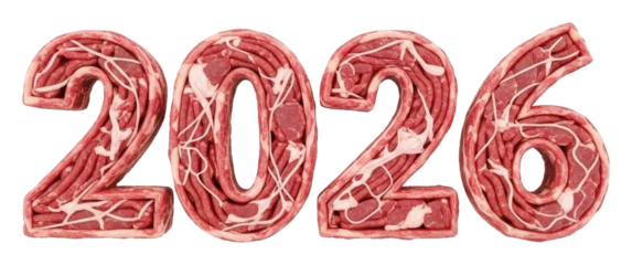 Beef trends for 2026 insights into meat industry developments isolated on transparent background