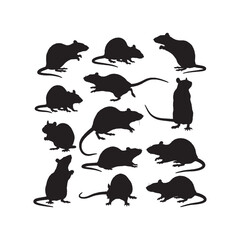 Rat Silhouettes Collection,Rats Silhouettes,Vector Rat Silhouettes,Wild Rat Silhouettes,rat vector