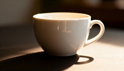 Fototapeta premium Steaming Hot Coffee in White Cup