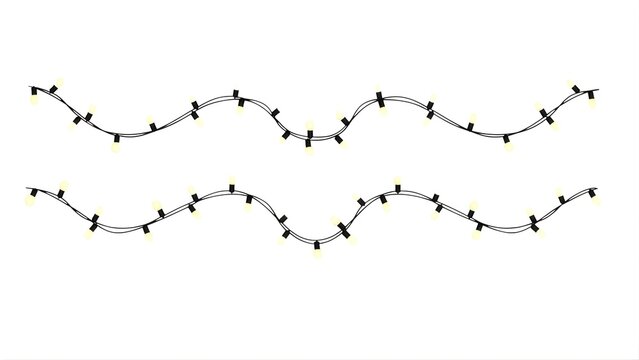 String lights decorative illustration isolated on white background